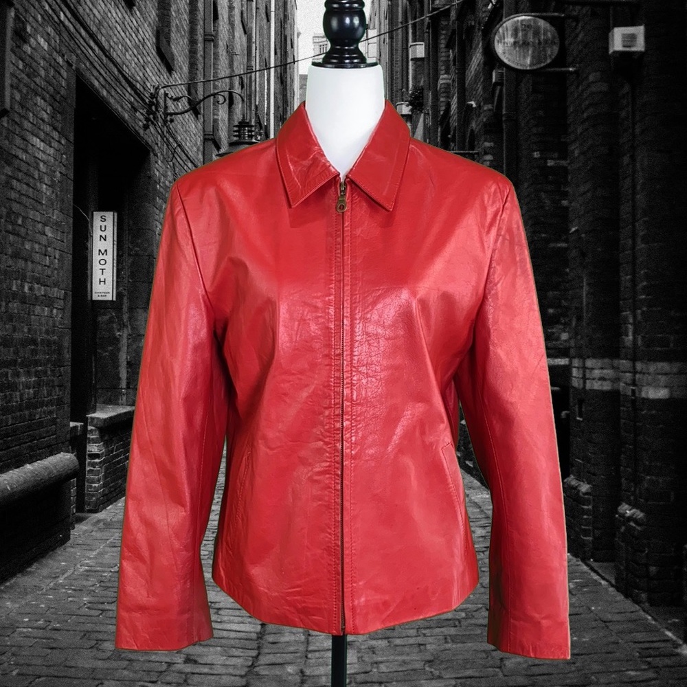 Vintage Red Leather Jacket